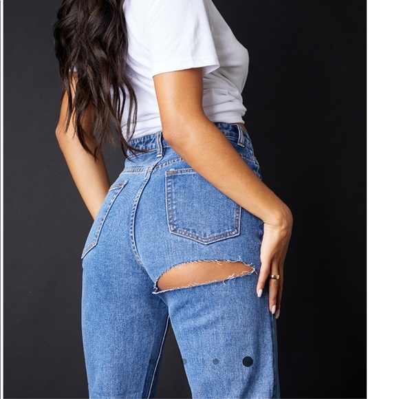 PrettyLittleThing Jeans Bum Rip Mom Jean Poshmark